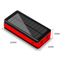 Psooo PS-400 Solar Powerbank - 4xUSB-A, 30000mAh - Rot